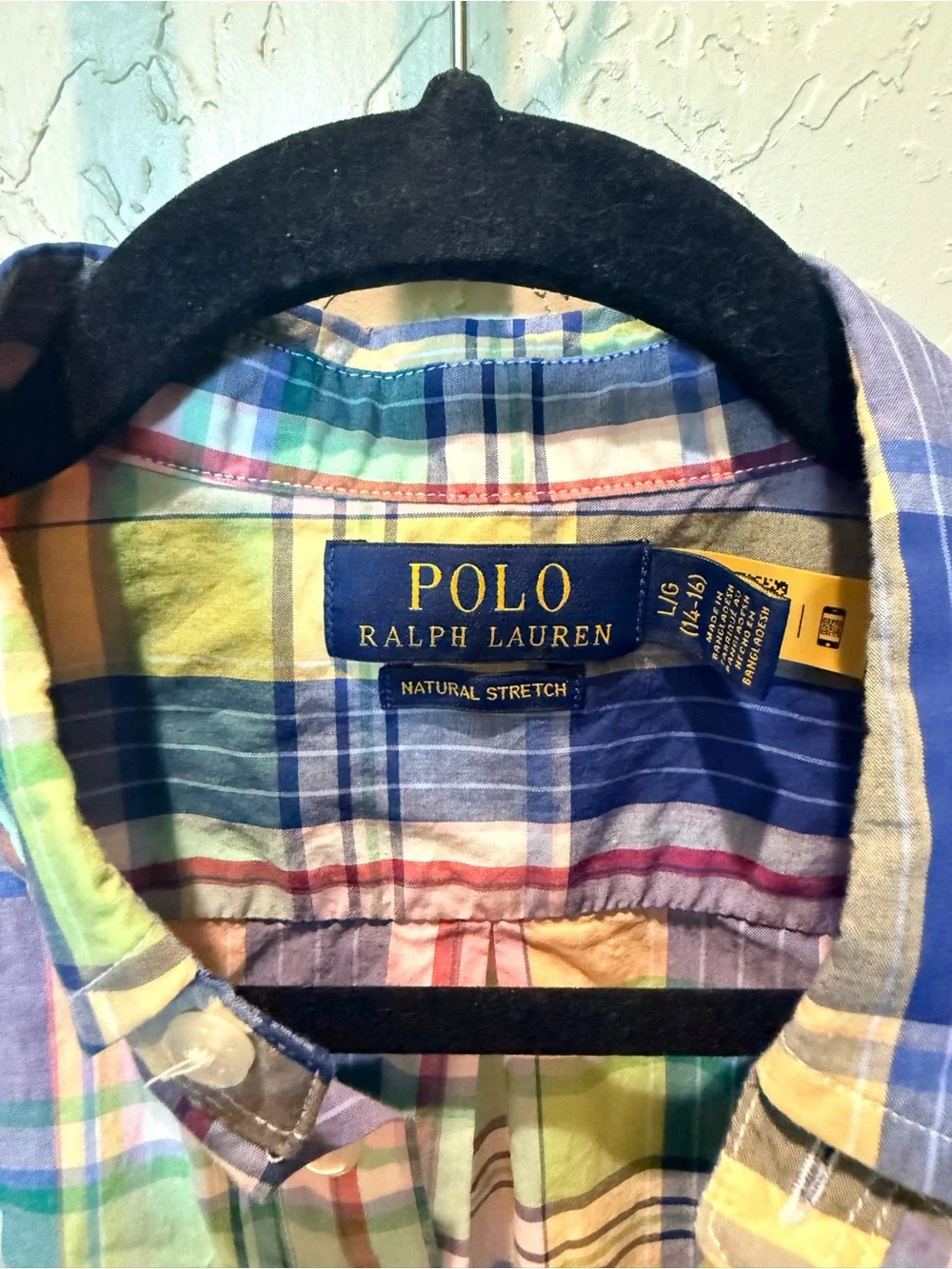 Ralph Lauren Multicolor Pastel Plaid Short-Sleeve Button-Down Shirt